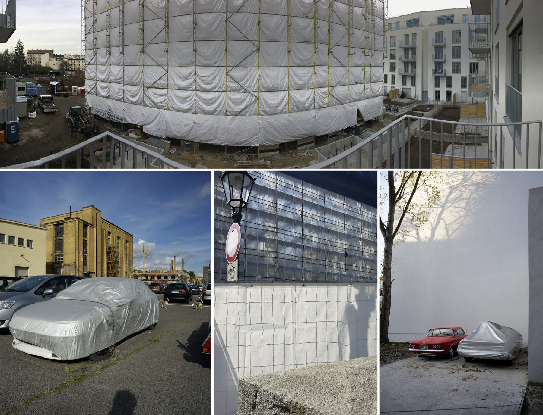 Plastikfolien, Gebäudeumhüllungen, Auto in Folie