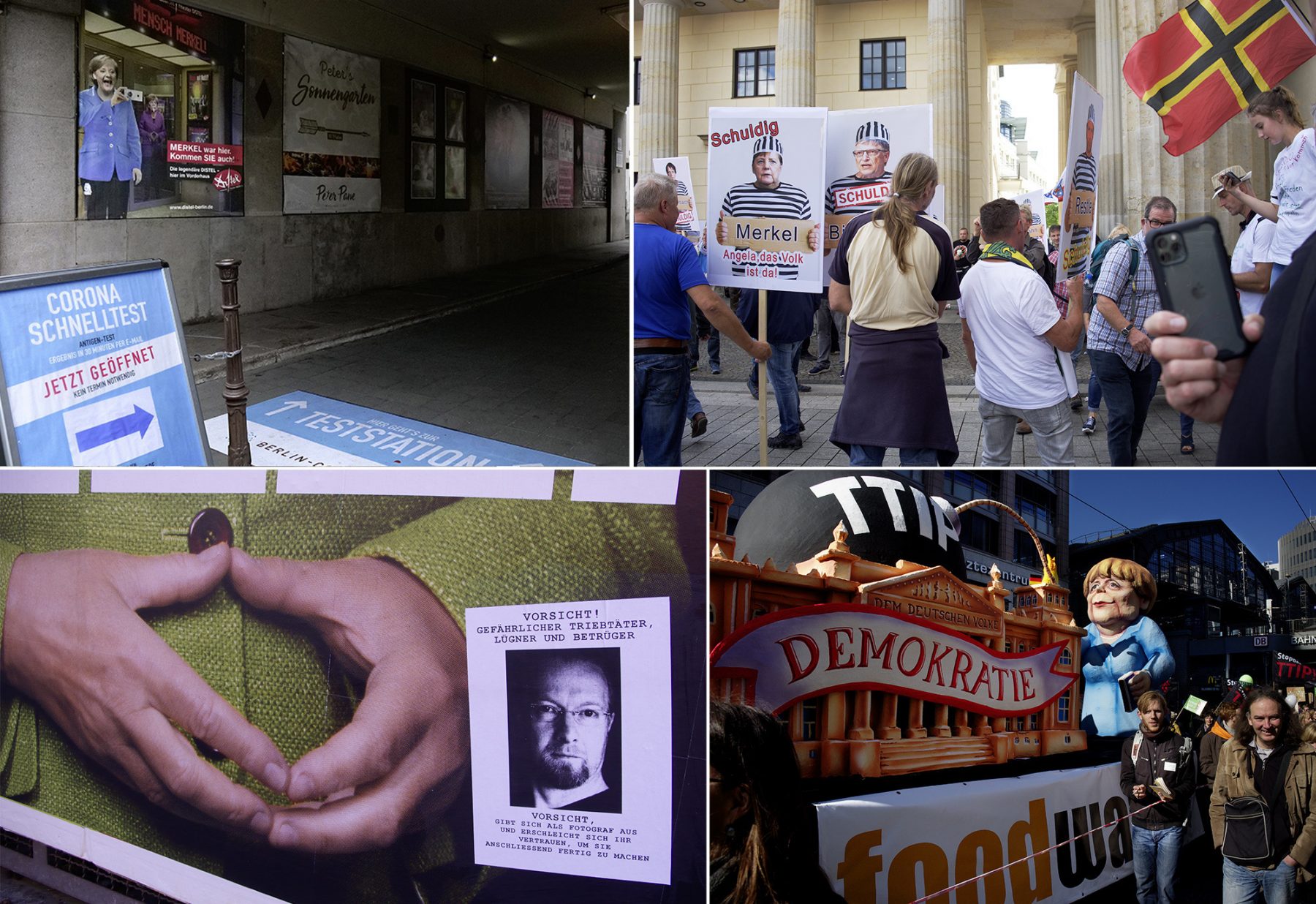 Demo, Angela Merkel, Coronatest