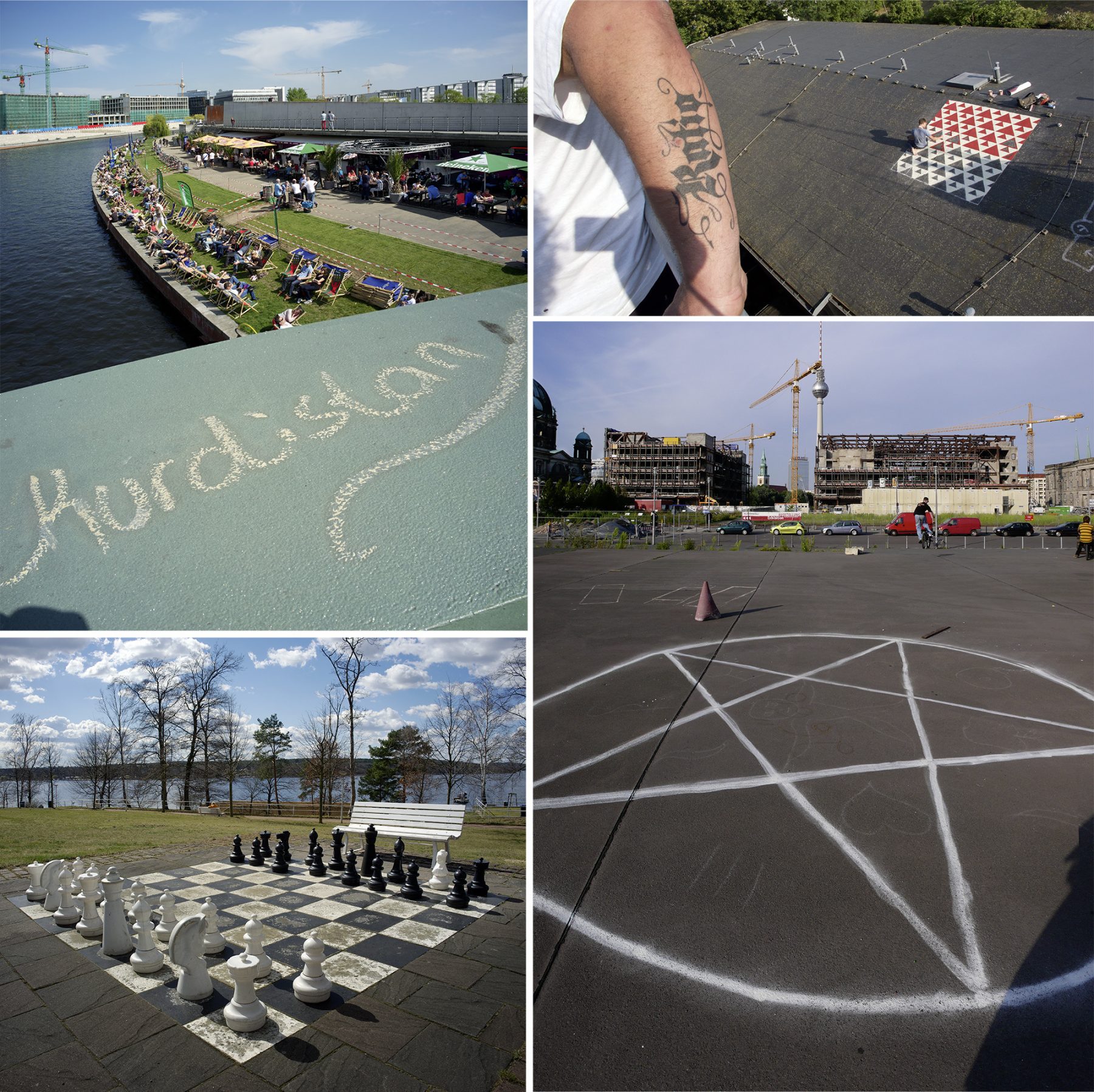 Pflastermaler, Graffiti, Judenstern, Schachbrett