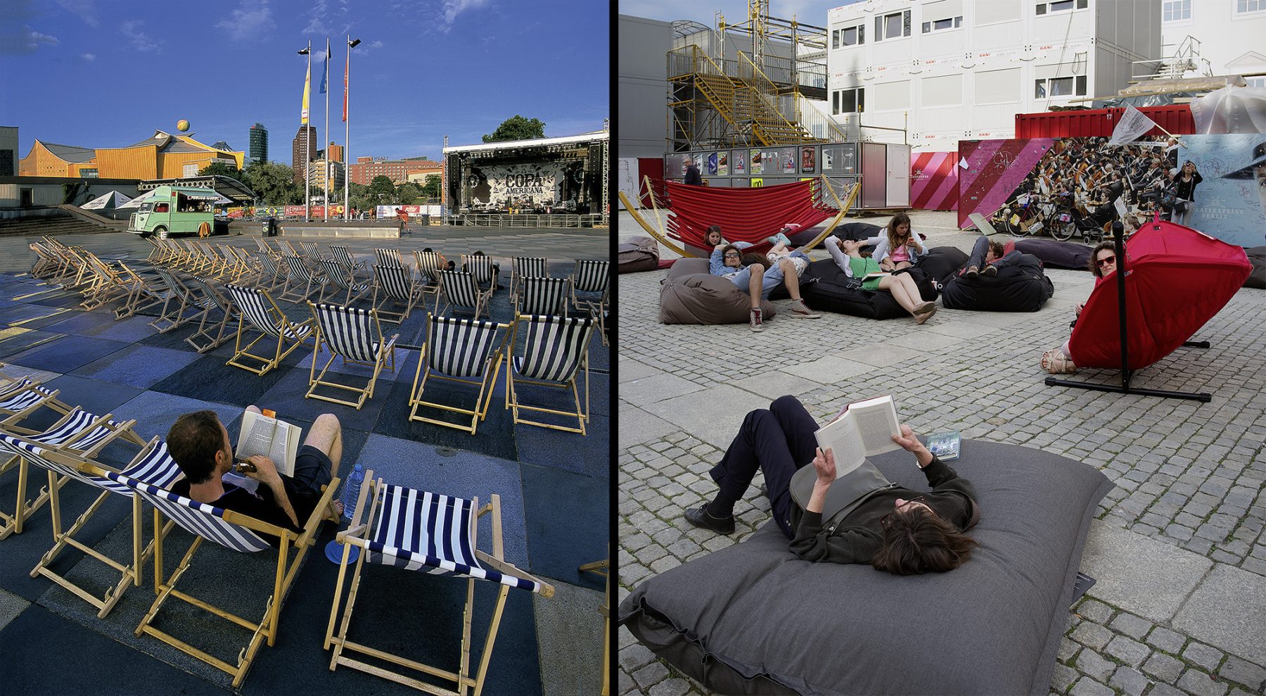 Kulturforum, Heimatklänge, Bebelplatz, Liegestühle, Lesewoche