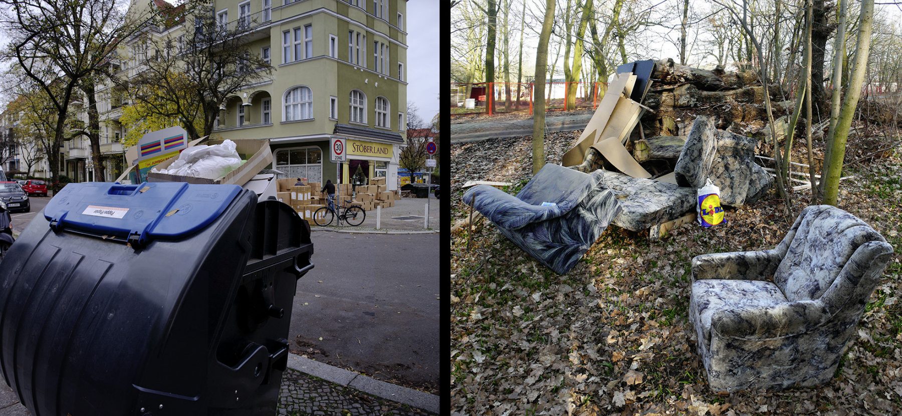 Berlin Friedenau, Treptower Park, alte Möbel, Abfall