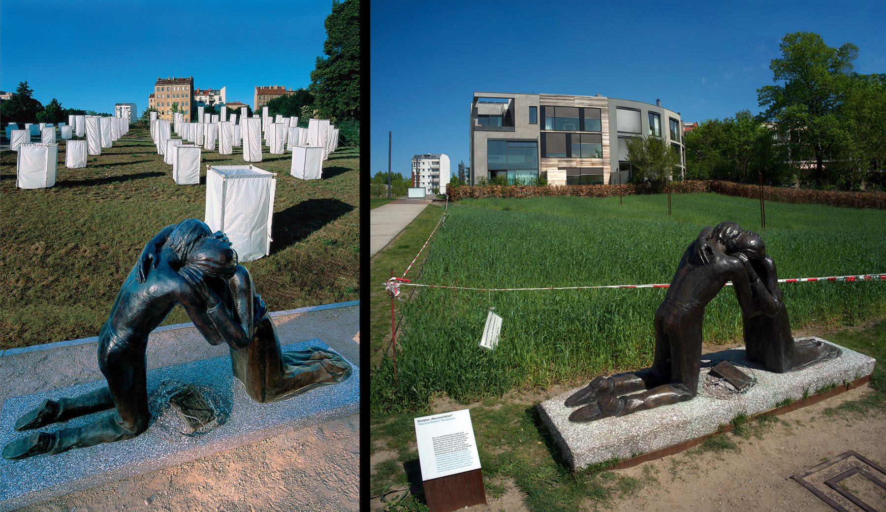 Bernauer Str., Versöhnungskirche, Skulptur Versöhnung, Künstlerin Josefina de Vasconcellos