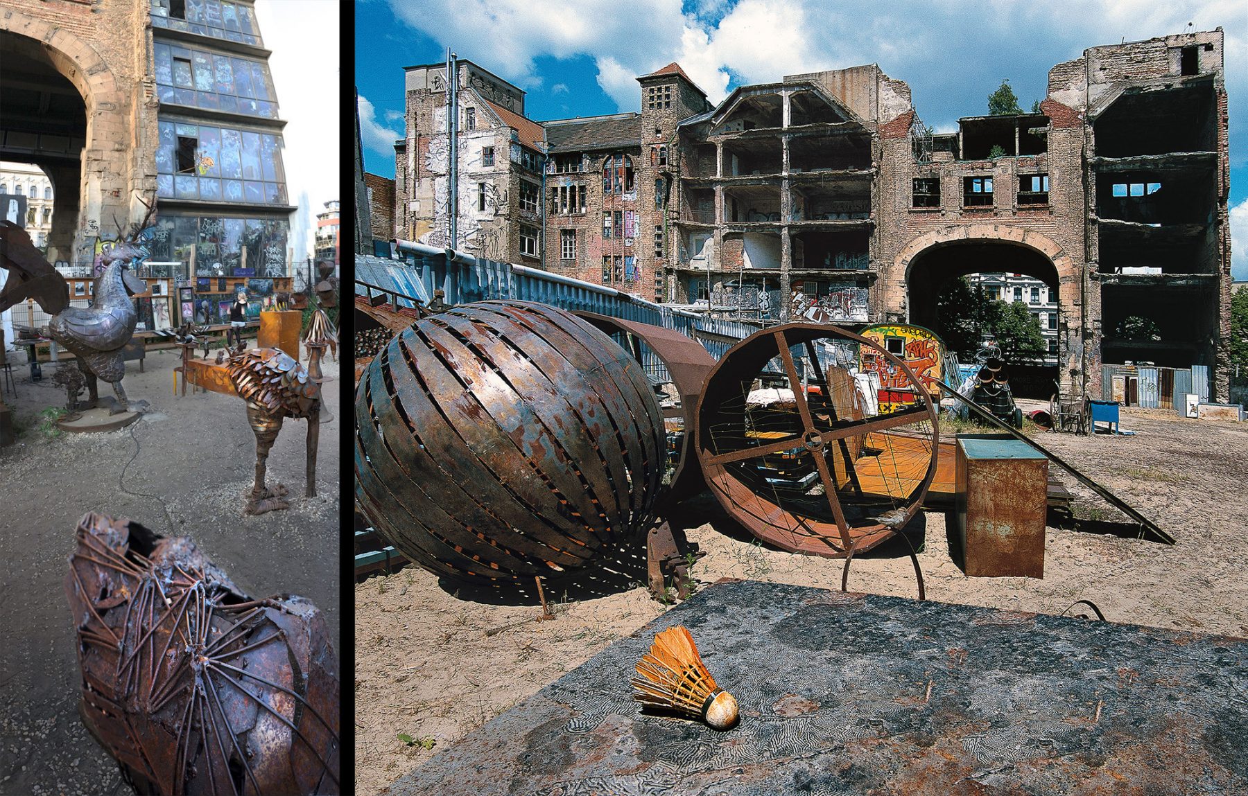 Berlin, Tacheles, Metallskulpturen