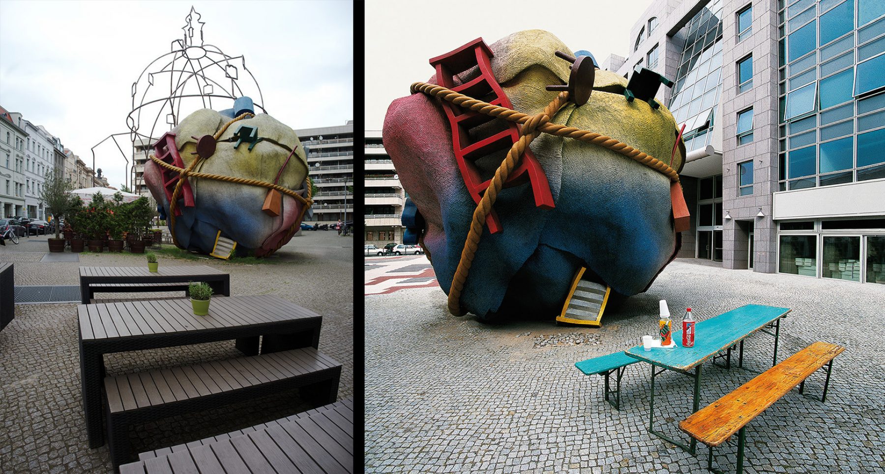 Philip-Johnson-Haus, Houseball von Claes Oldenburg und Coosje van Bruggen