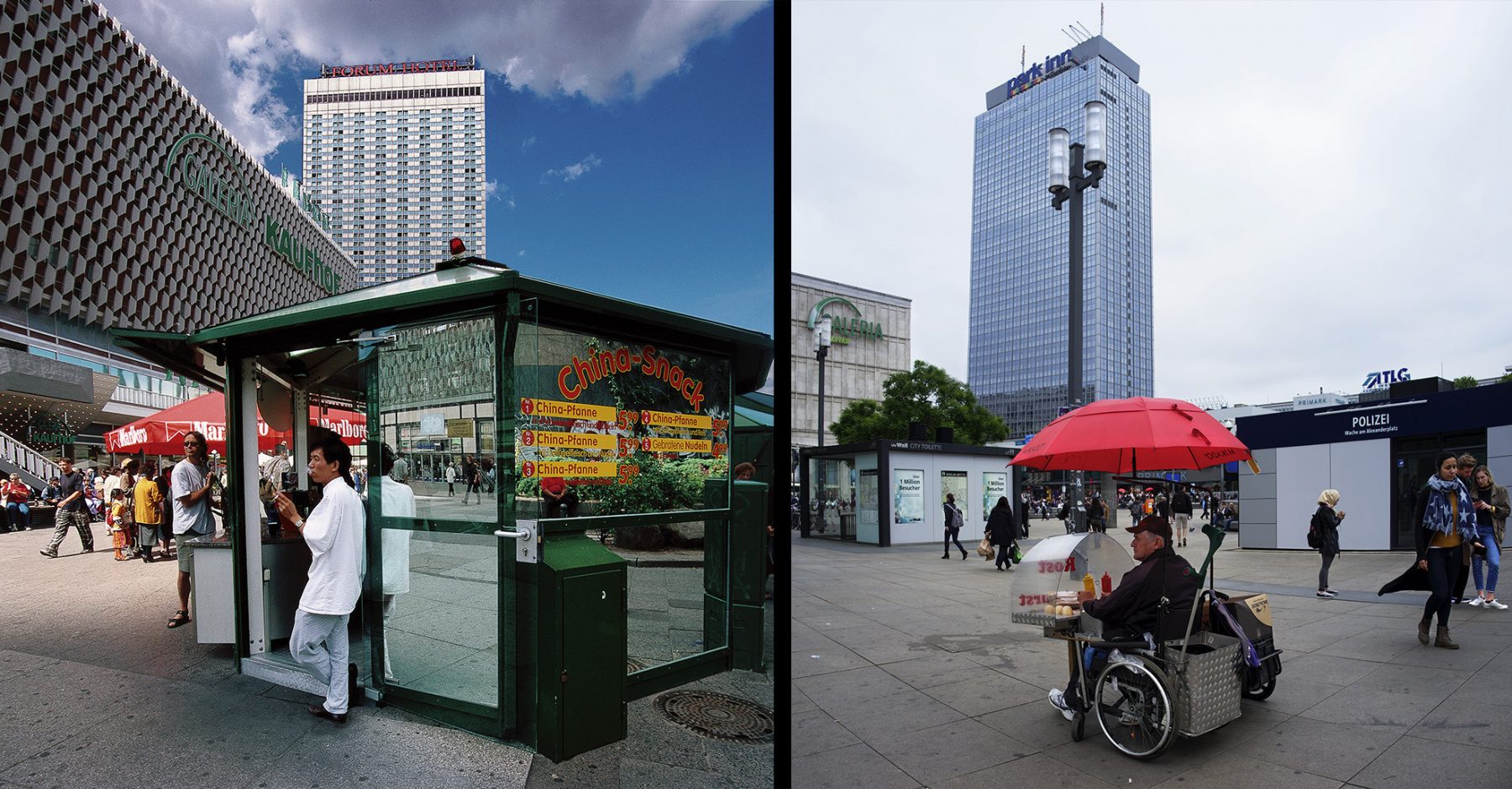 Berlin, Alexanderplatz, Chinaimbiss, Bratwurstverkäufer, Polizei, Galeria Kaufhof