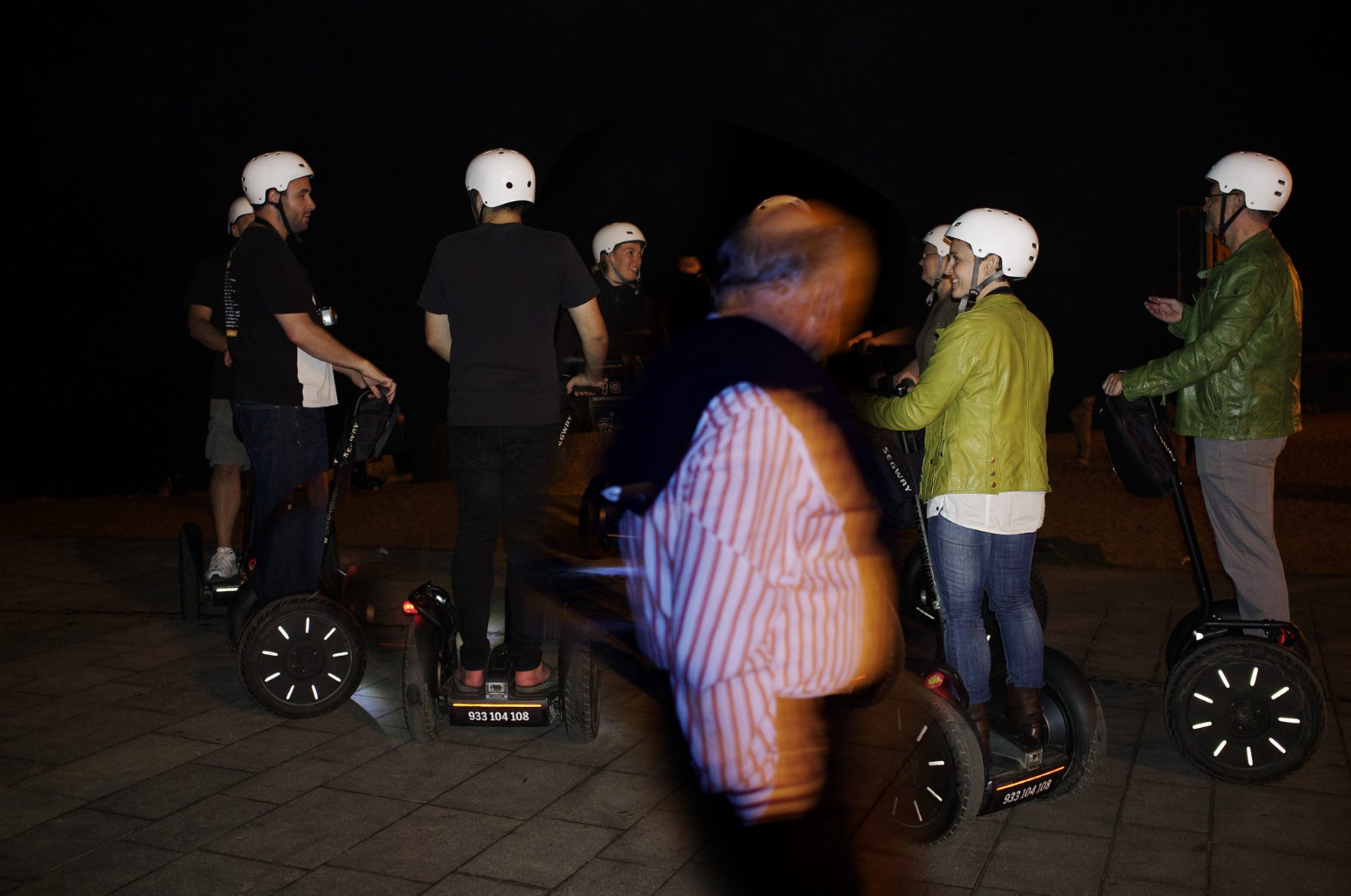 Barcelona, Strand, Nacht, Segway
