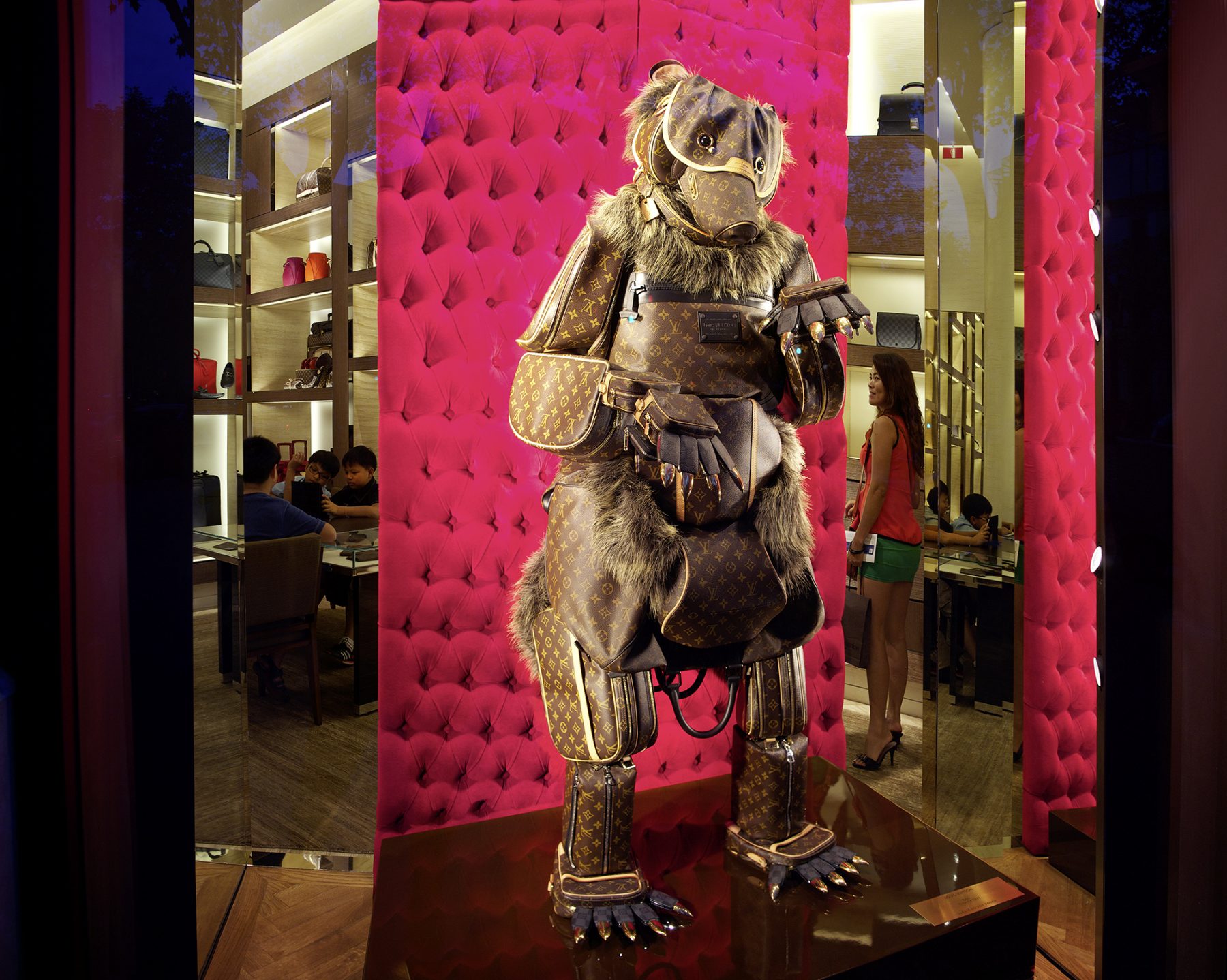 Barcelona, Vuitton, Schaufenster, Dekoration, Taschen