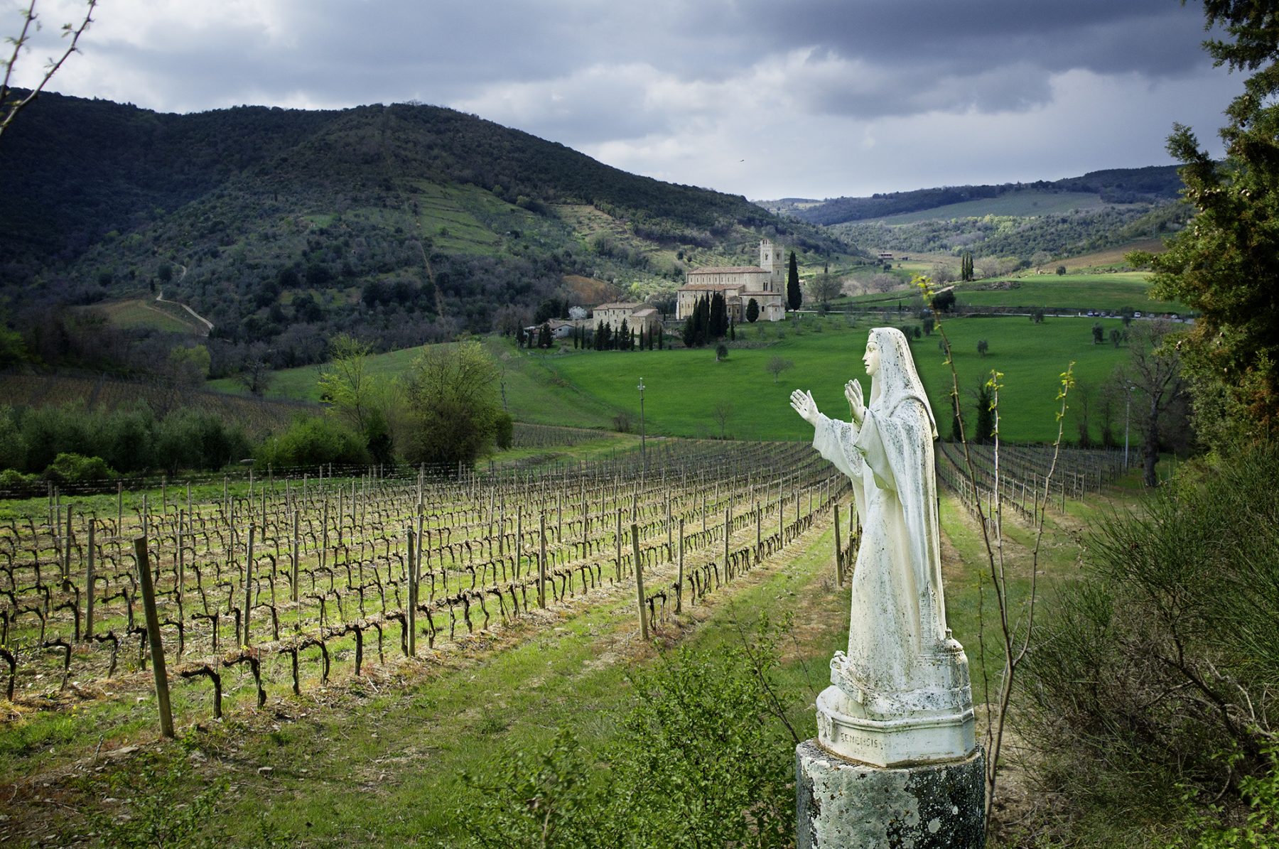 Italien, Toskana, Landschaft, Steinmadonna