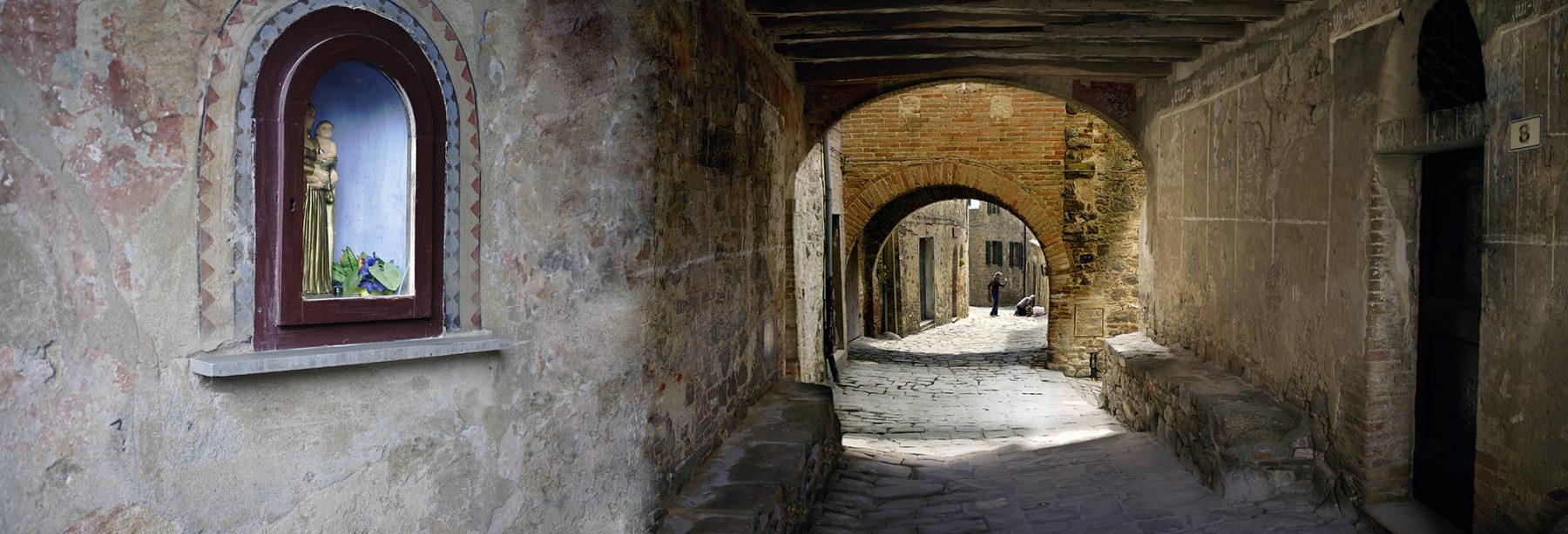 Italien, Toskana, Dorf, Torbogen, Panorama