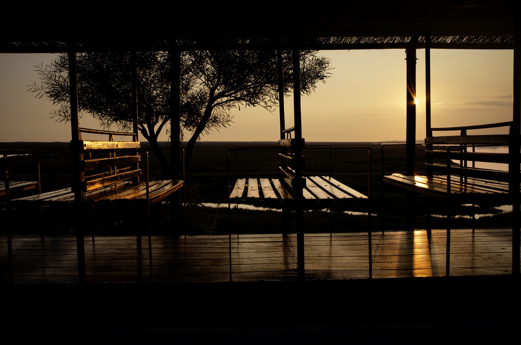 Sonnenuntergang Strandzug