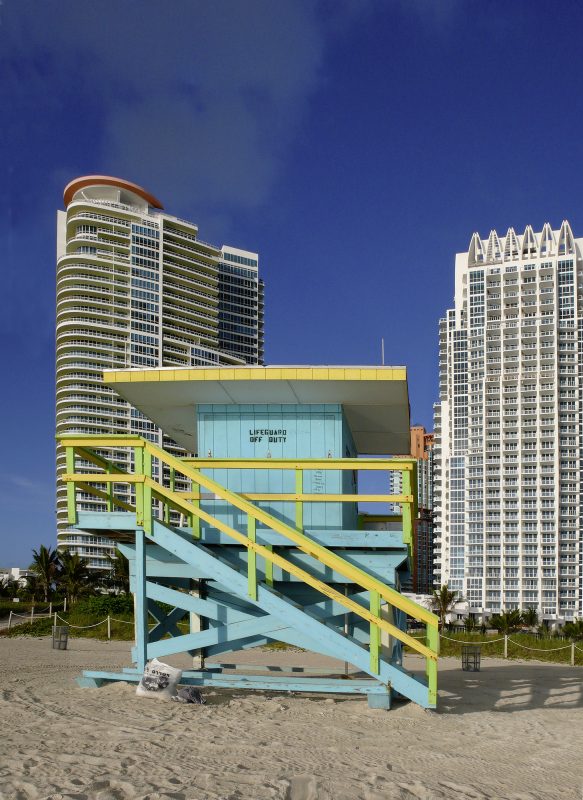 Miami, Hochhäuser, Strand, Lebensretter