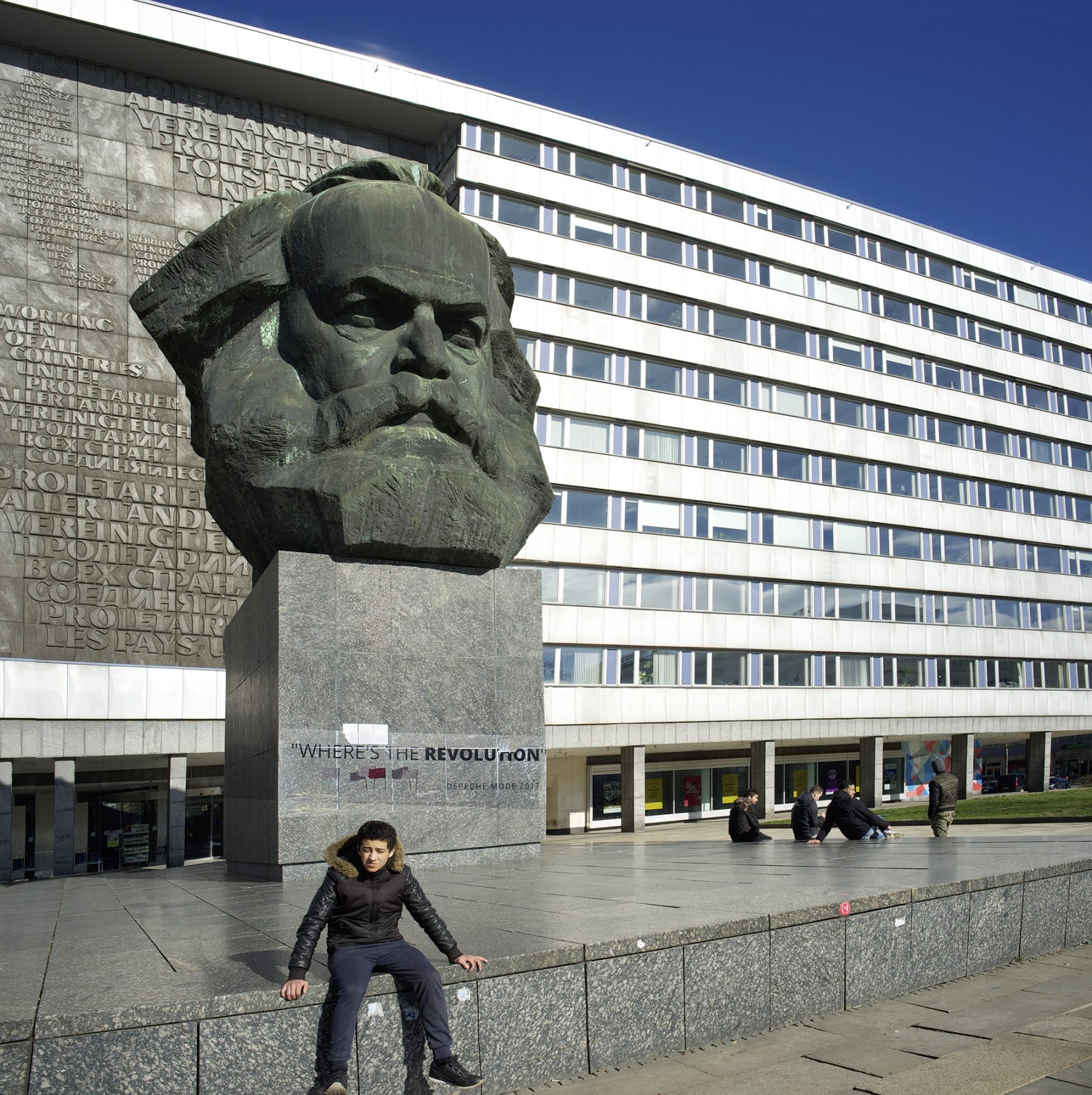Chemnitz, Karl Marx, Jungendliche, Denkmal